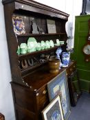 A LARGE 18th.C.OAK DRESSER. W.168 x H.199cms.