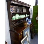 A LARGE 18th.C.OAK DRESSER. W.168 x H.199cms.