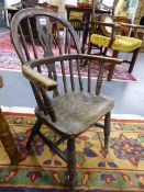 A 19th.C.CHILD'S WINDSOR ARMCHAIR.