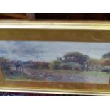 J.G.SYKES. LATE 19th.C.ENGLISH SCHOOL. HOMEWARD BOUND, A SIGNED WATERCOLOUR. 29 x 59.5cms.