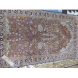 AN ORIENTAL PART SILK PRAYER RUG OF PERSIAN DESIGN. 150 x 92cms.