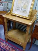 A SMALL ANTIQUE PINE WASHSTAND WITH DRAWER TO BASE. W.61cms.