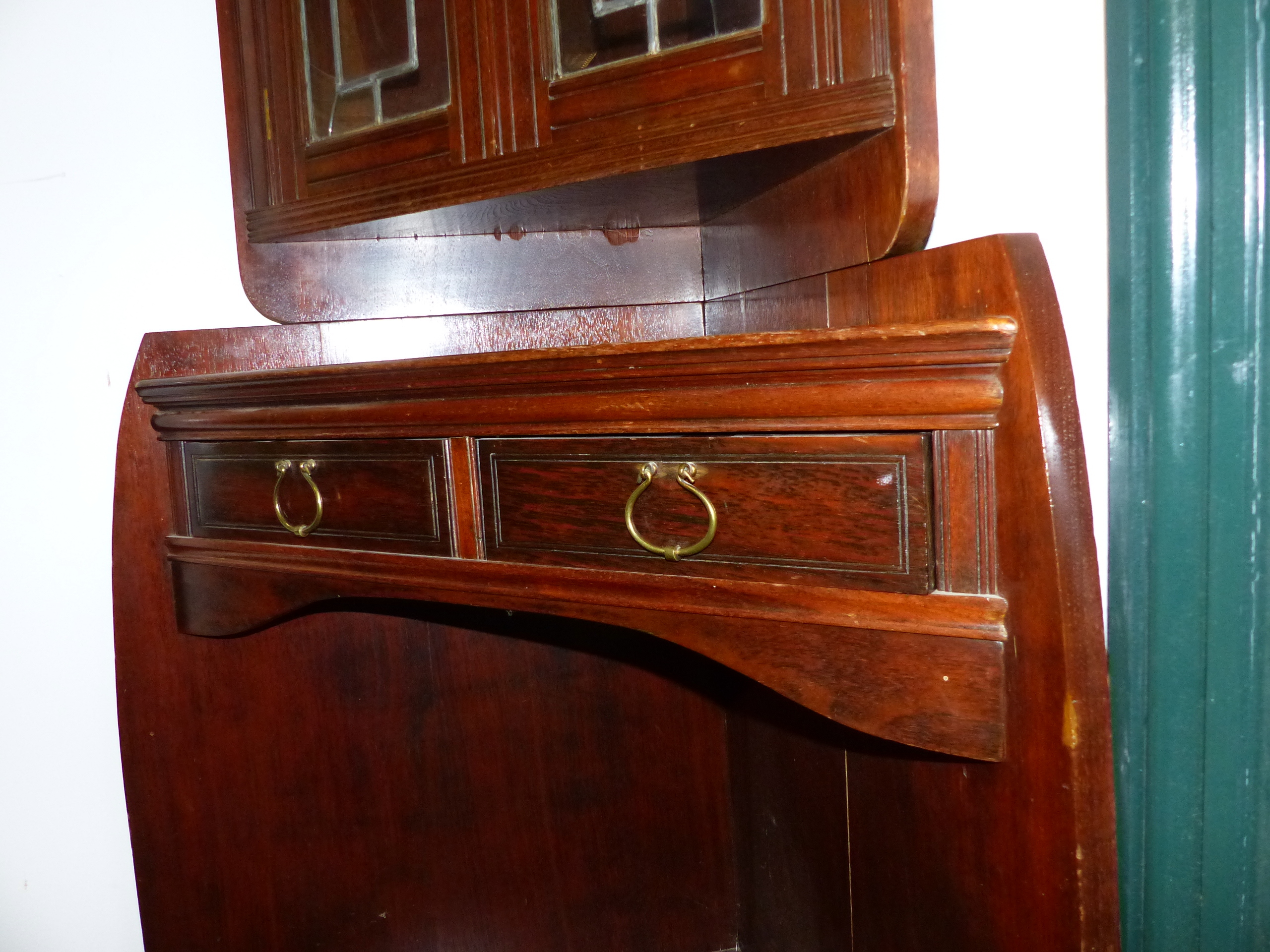 A RARE 19TH ARTS AND CRAFTS CORNER CABINET- " THE ANGLE CABINET" DESIGNED BY E.W.GODWIN AND MOST - Image 10 of 23