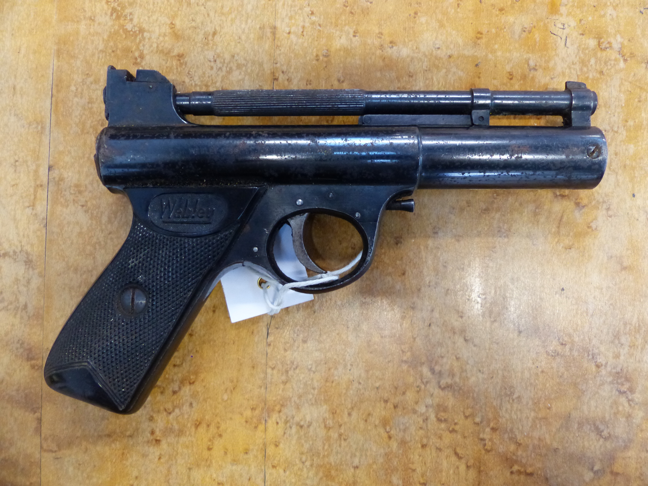 A VINTAGE WEBLEY MARK ONE AIR PISTOL