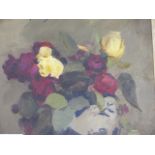 F.T.COPNALL (ARR) (1870-1949) STILL LIFE OF ROSES SIGNED OIL ON CANVAS. 30.5 x 36cms. PROV.CHRISTIES