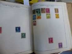 THREE STAMP ALBUMS OF WORLD STAMPS, MAINLY THE FIRST HALF OF THE 20th.C.