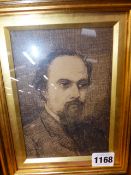 ATTRIBTED TO HENRY TREFFRY DUNN (1838-1899) PORTRAIT AFTER DANTE GABRIEL ROSSETTI PEN AND INK. 17