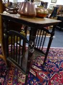 AN EARLY 20th.C.ARTS AND CRAFTS STYLE OAK OCCASIONAL TABLE IN THE MANNER OF WILLIAM BIRCH. H.74cms.