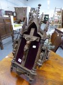 A CONTINENTAL BRONZED GOTHIC REVIVAL CORPUS CHRISTI WITH EASEL SUPPORT. H.64cms.