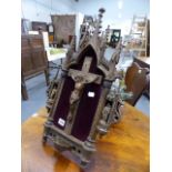 A CONTINENTAL BRONZED GOTHIC REVIVAL CORPUS CHRISTI WITH EASEL SUPPORT. H.64cms.