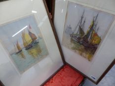 EARLY 20th.C.CONTINENTAL SCHOOL. FOUR VENETIAN VIEWS PENCIL SIGNED COLOURED ETCHINGS, SIZES VARY. (