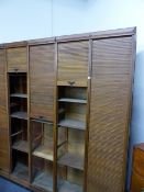 AN IMPRESSIVE LARGE FIVE SECTION TAMBOUR FRONT FILING CABINET. W.230 x H.130cms.