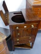 A GEORGIAN MAHOGANY ENCLOSED WASHSTAND.