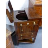 A GEORGIAN MAHOGANY ENCLOSED WASHSTAND.