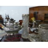 A HALLMARKED SILVER REGENCY STYLE BATCHELOR'S TEAPOT, A SMALL HALLMARKED SILVER BOX, A PLATED