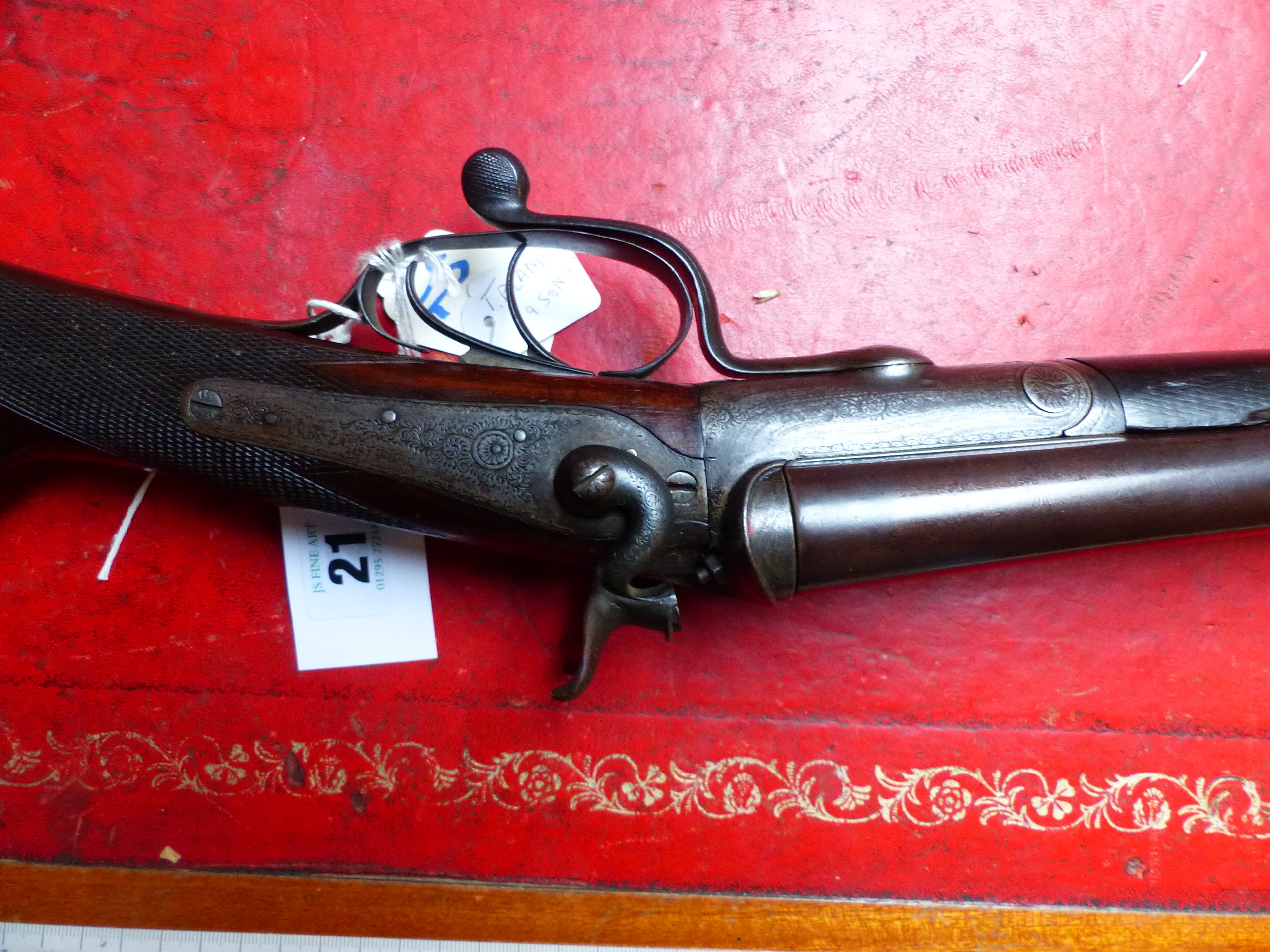 SHOTGUN. T BLAND & SONS 12G. UNDERLEVER HAMMER GUN. (STOCK AND ACTION ONLY RFD REQUIRED FOR BARRELS) - Bild 8 aus 8