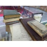 A GROUP OF BOOKS AND EPHEMERA TO INCLUDE VELLUM INDENTURES,A HAND WRITTEN FRENCH DOCUMENT c.1787,