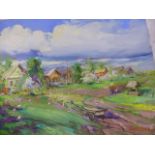 ALEXANDER KOLOTILOV (RUSSIAN 1946-) (ARR) TWO RURAL FARMYARD SCENES SIGNED AND BOTH INSCRIBED ON