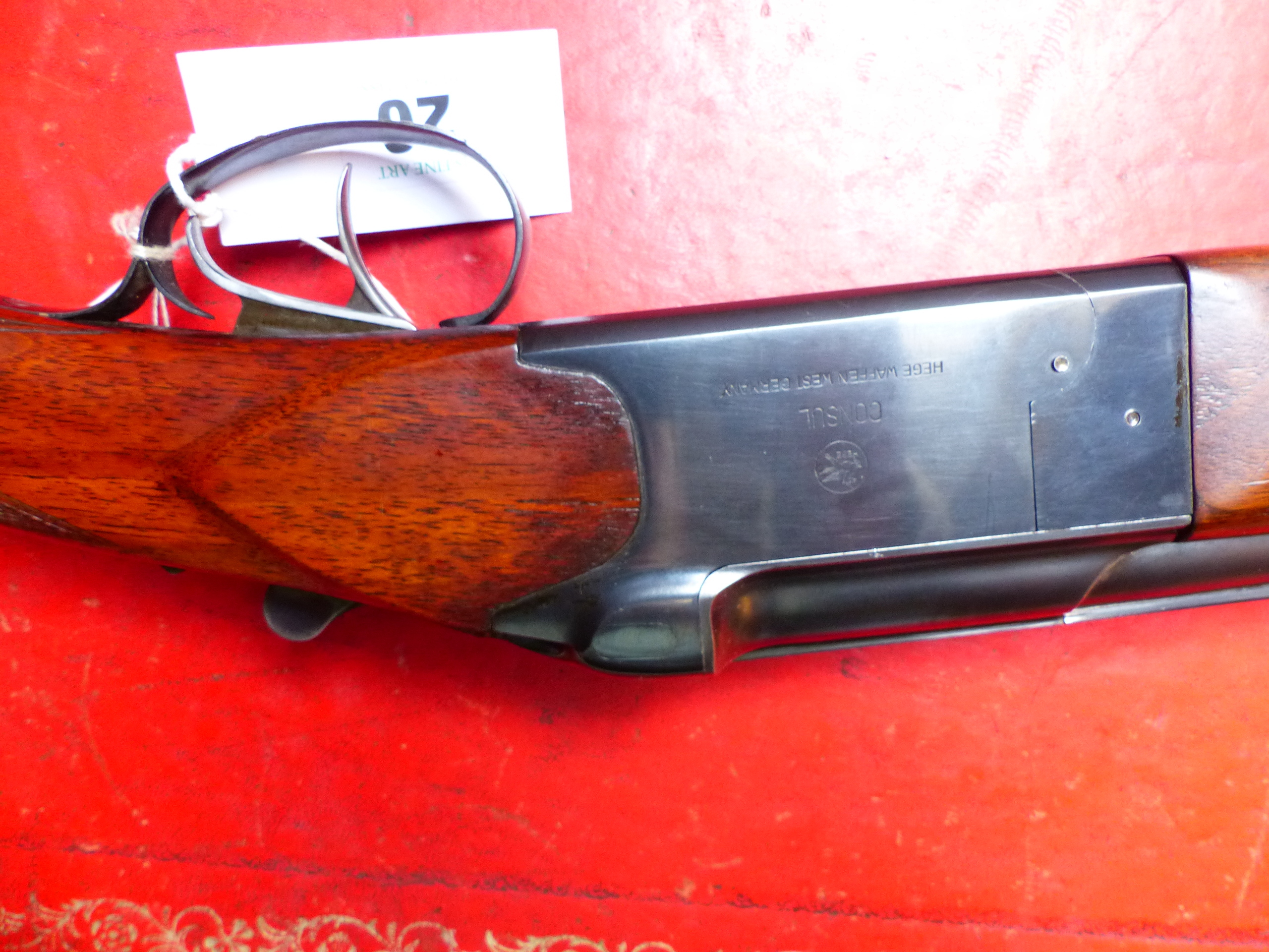 SHOTGUN. CONSUL 12G. O/U BOX LOCK EJECTOR. SERIAL NUMBER A5914. (ST.NO.3285). - Bild 8 aus 10