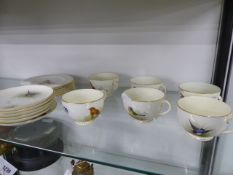 A ROYAL WORCESTER ORNITHOLOGICAL DECORATED GROUP OF SIX TRIOS, EACH TO INCLUDE A CUP AND SAUCER WITH