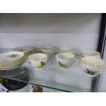 A ROYAL WORCESTER ORNITHOLOGICAL DECORATED GROUP OF SIX TRIOS, EACH TO INCLUDE A CUP AND SAUCER WITH