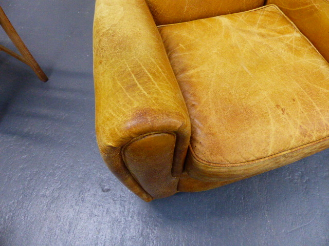 A GOOD QUALITY ART DECO STYLE LEATHER ARMCHAIR. - Image 7 of 16