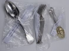 VARIOUS PART SETS OF SILVER HALLMARKED FLAT WARE TO INCLUDE GEORGIAN SERVING FORKS DATED 1801,