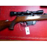 RIFLE. VOERE .22 SEMI-AUTOMATIC SERIAL NUMBER 185258 COMPLETE WITH SCOPE, (ST.NO.3272).