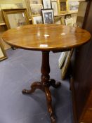 A VICTORIAN MAHOGANY TRIPOD TABLE. DIA.55cms.