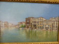 19th/20th.C. CONTINENTAL SCHOOL. A VENETIAN CANAL OIL ON CANVAS. 31 x 47cms.