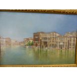 19th/20th.C. CONTINENTAL SCHOOL. A VENETIAN CANAL OIL ON CANVAS. 31 x 47cms.