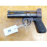 A VINTAGE WEBLEY JUNIOR AIR PISTOL WITH SPECIAL ORDER ENGRAVED DECORATIONS
