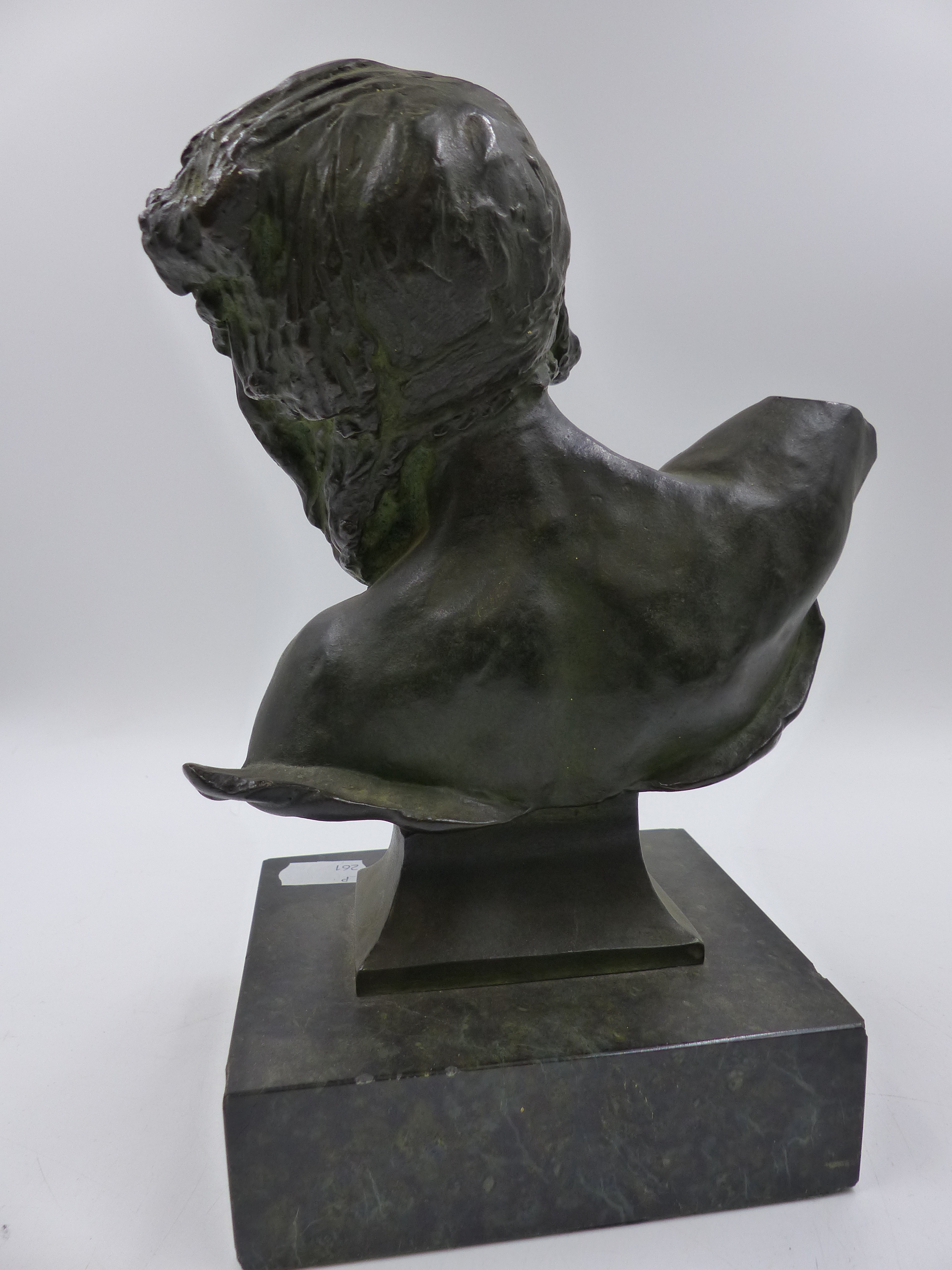 ATTRIBUTED TO SIR WILLIAM REID DICK (1978-1961) A BUST PORTRAIT OF A LADY BRONZE ON MARBLE BASE. - Image 5 of 8