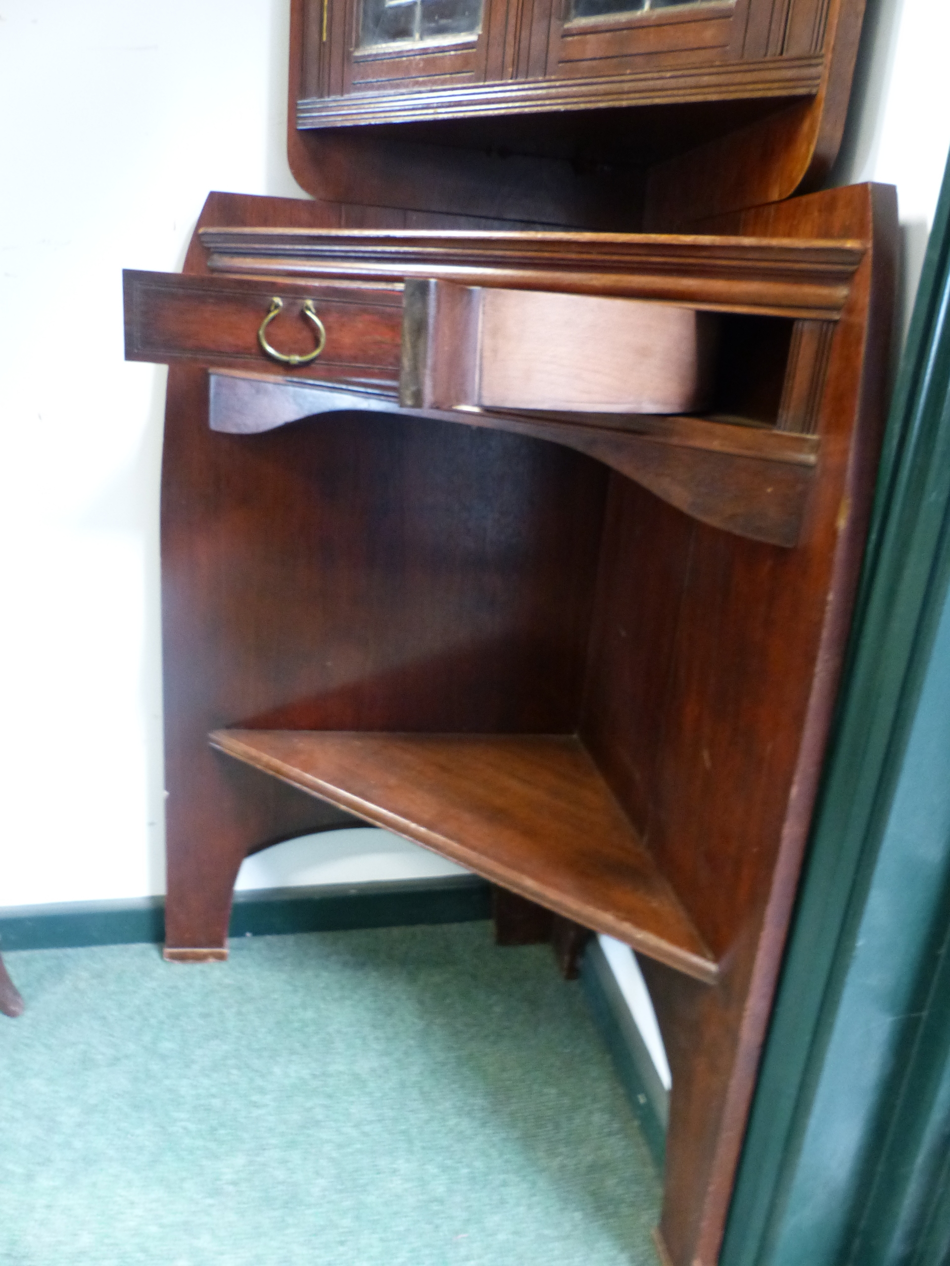 A RARE 19TH ARTS AND CRAFTS CORNER CABINET- " THE ANGLE CABINET" DESIGNED BY E.W.GODWIN AND MOST - Image 18 of 23