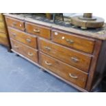 A 19th.C.PINE DRESSER BASE. W.155 x H.77cms.