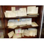 A LARGE COLLECTION OF ANTIQUE VELLUM INDENTURE WILLS AND PROBATE TO INCLUDE LOCAL OXFORDSHIRE