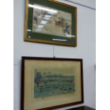 TWO VINTAGE COLOUR SPORTING PRINTS AFTER CECIL ALDIN, ONE PENCIL SIGNED. LARGEST 38 x 63cms.