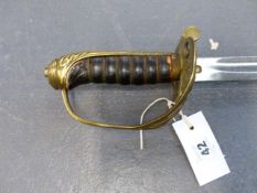 A VICTORIAN NCO'S SWORD WITH BRASS HILT