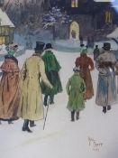 HAL CRAFT. EARLY 20th.C.ENGLISH SCHOOL. CHRISTMAS EVE, A SIGNED WATERCOLOUR. 34 x 24cms. TOGETHER