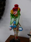 A MURANO TYPE GLASS CLOWN.