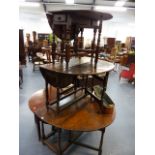 A GROUP OF THREE 18th.C.COUNTRY COTTAGE GATELEG TABLES.