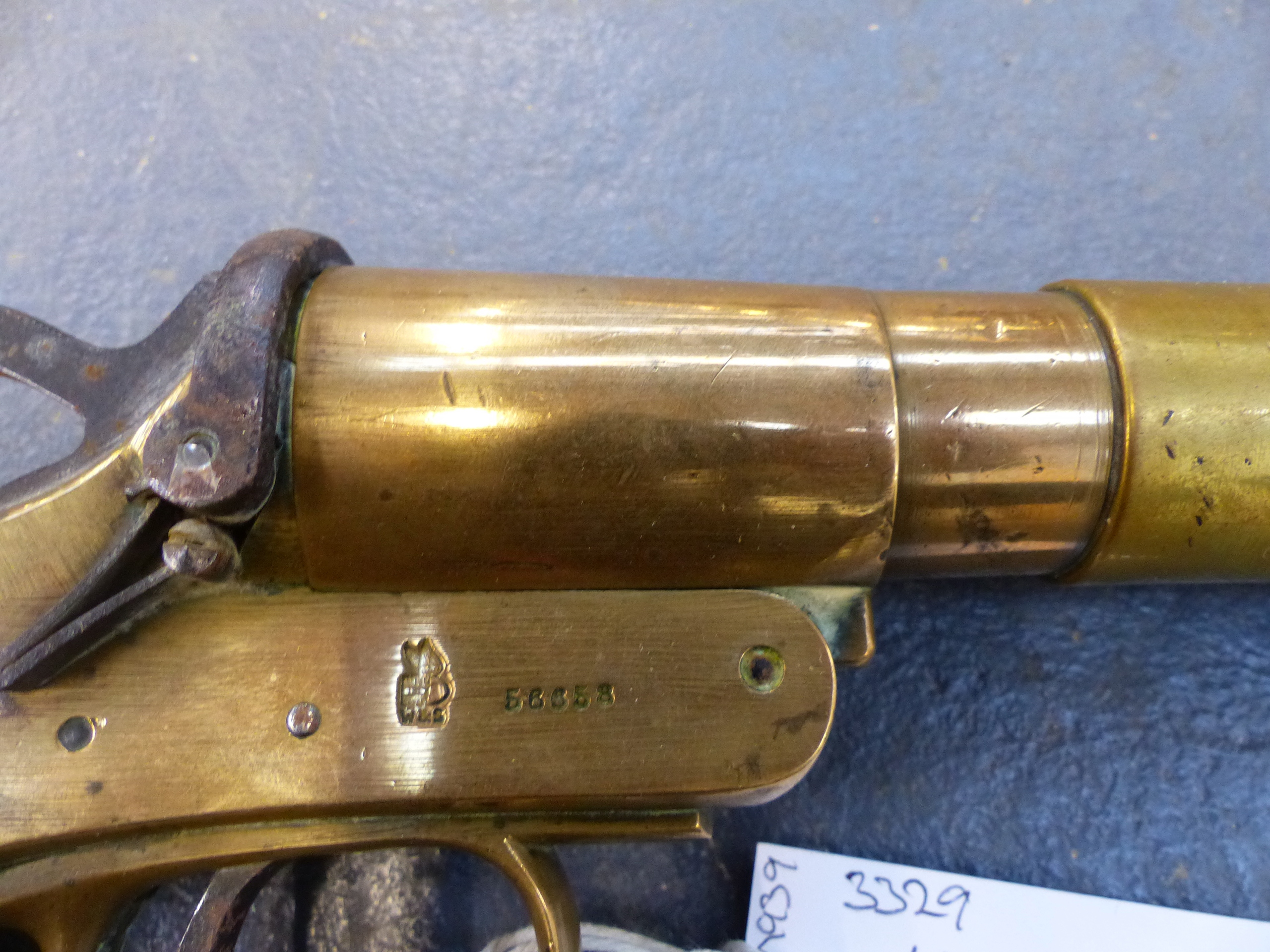 FLARE PISTOL. WEBLEY & SCOTT 1 1/4 INCH. SERIAL NUMBER 56658. FAC OR RFD CERTIFICATE REQUIRED - Bild 7 aus 29