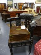 A 19th.C.CARVED OAK ARMCHAIR WITH NAUTICAL ANCHOR DECORATIONS.