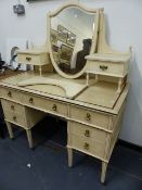 A VICTORIAN PAINTED PINE DRESSING TABLE. W.122cms.