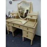 A VICTORIAN PAINTED PINE DRESSING TABLE. W.122cms.