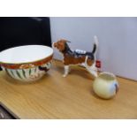 A BESWICK DOG, WORCESTER VASE,ETC.