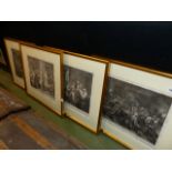 A SET OF FIVE FRAMED ENGRAVINGS.