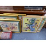 SIX VINTAGE NURSERY PRINTS.