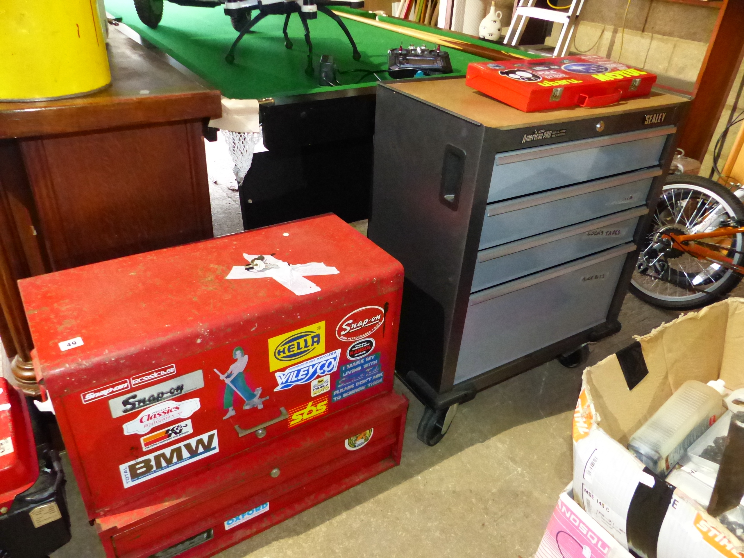 SNAP-ON TOOL BOXES AND CONTENTS.