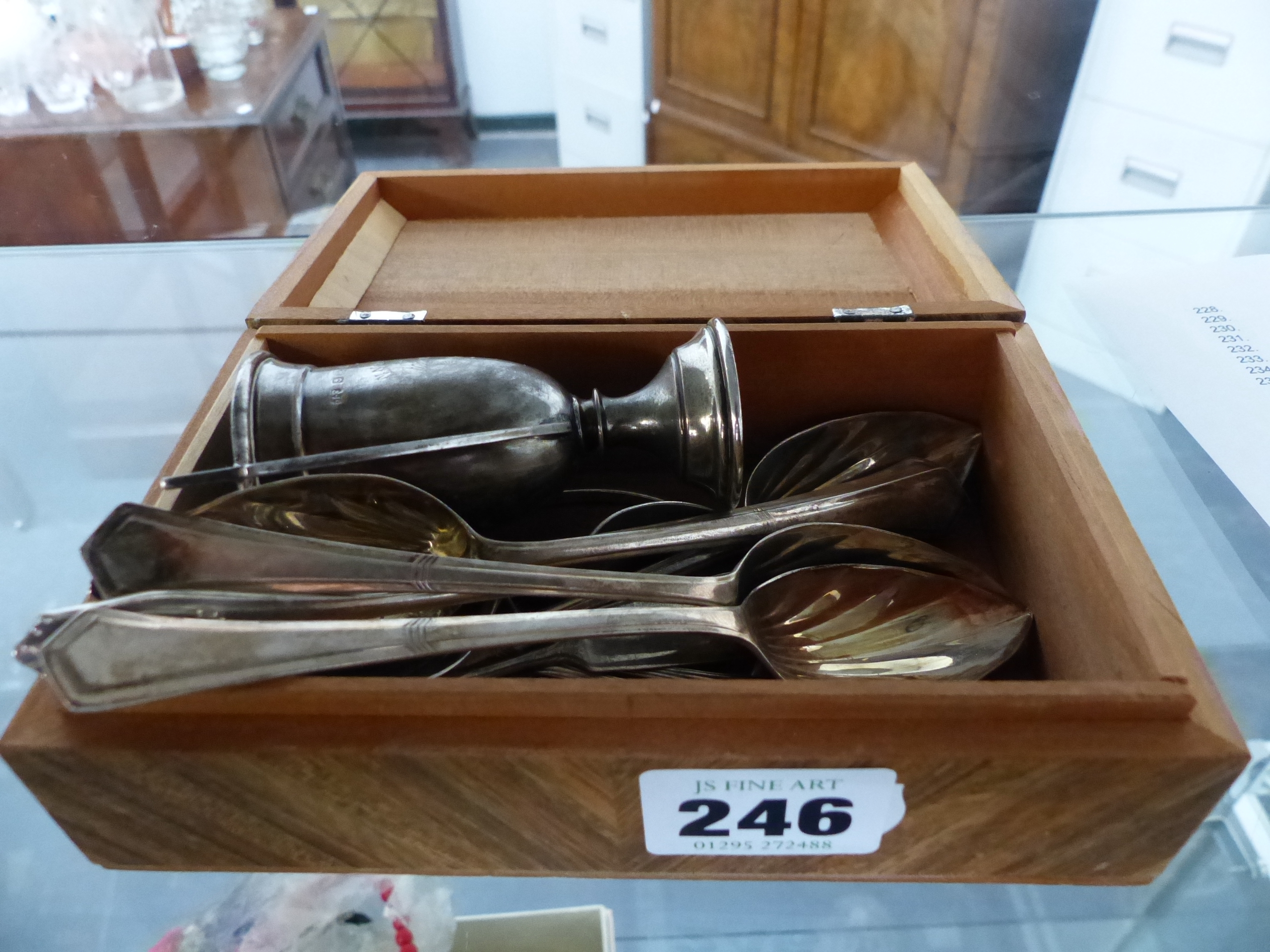 A QUNTITY OF HALLMARKED SILVER SPOONS ETC.
